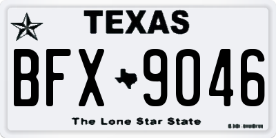 TX license plate BFX9046