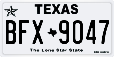 TX license plate BFX9047