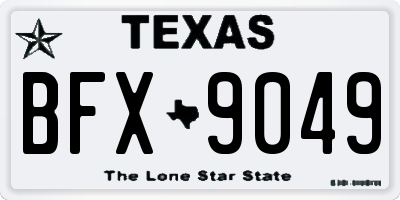TX license plate BFX9049