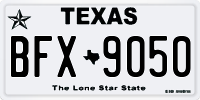TX license plate BFX9050