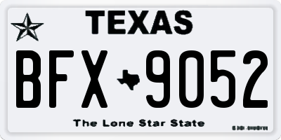 TX license plate BFX9052
