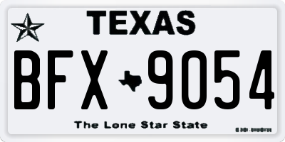 TX license plate BFX9054