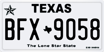 TX license plate BFX9058