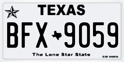 TX license plate BFX9059