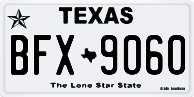 TX license plate BFX9060