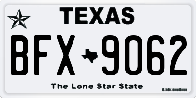 TX license plate BFX9062