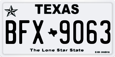 TX license plate BFX9063