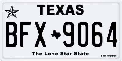 TX license plate BFX9064