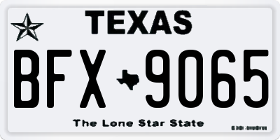 TX license plate BFX9065