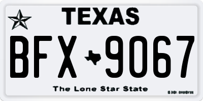TX license plate BFX9067