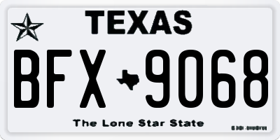 TX license plate BFX9068