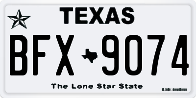 TX license plate BFX9074