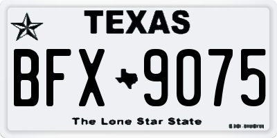 TX license plate BFX9075