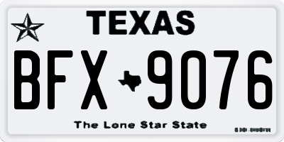 TX license plate BFX9076