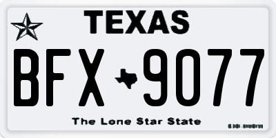 TX license plate BFX9077