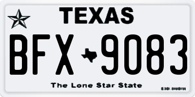 TX license plate BFX9083