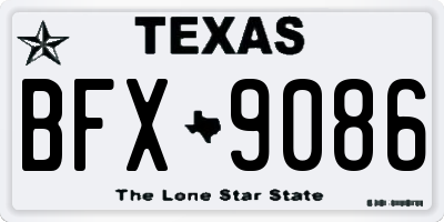 TX license plate BFX9086