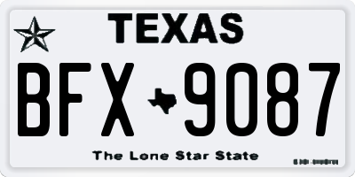 TX license plate BFX9087