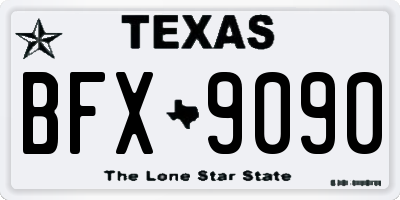 TX license plate BFX9090