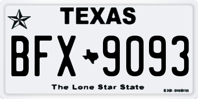 TX license plate BFX9093