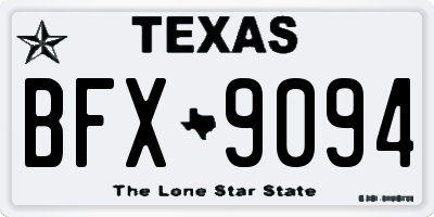 TX license plate BFX9094