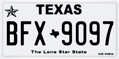TX license plate BFX9097