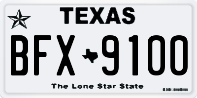 TX license plate BFX9100