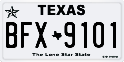 TX license plate BFX9101