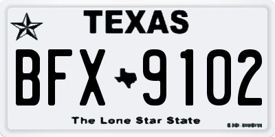 TX license plate BFX9102
