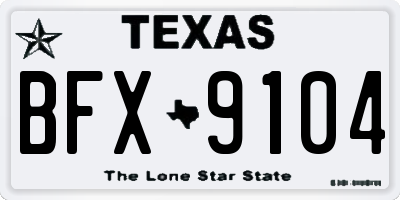 TX license plate BFX9104