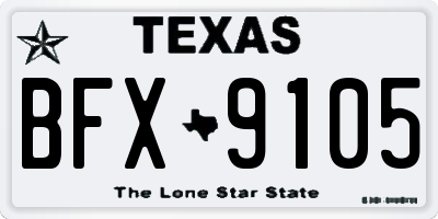 TX license plate BFX9105