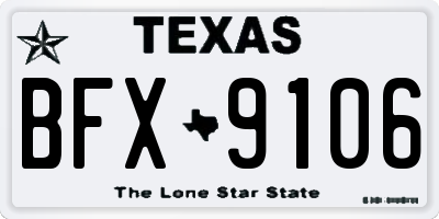 TX license plate BFX9106