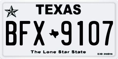TX license plate BFX9107