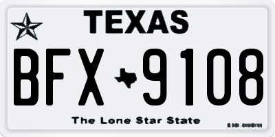 TX license plate BFX9108