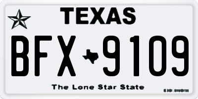 TX license plate BFX9109