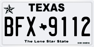 TX license plate BFX9112