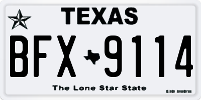 TX license plate BFX9114