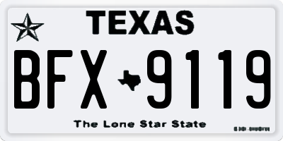 TX license plate BFX9119