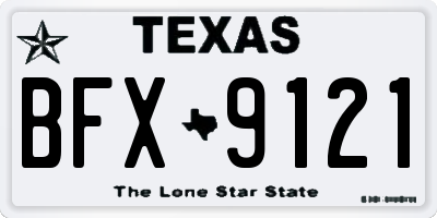 TX license plate BFX9121