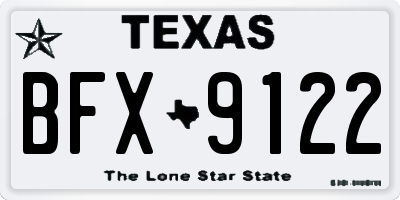 TX license plate BFX9122