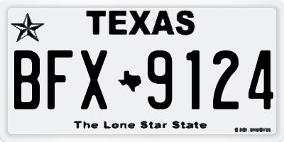 TX license plate BFX9124