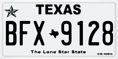 TX license plate BFX9128