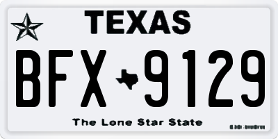 TX license plate BFX9129