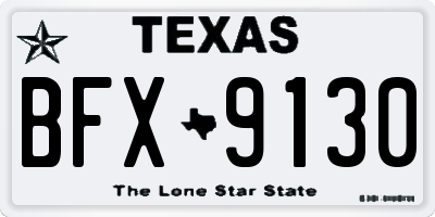TX license plate BFX9130