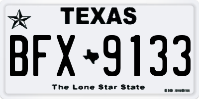 TX license plate BFX9133