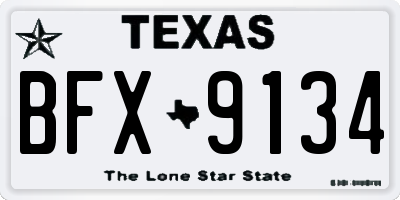 TX license plate BFX9134