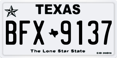 TX license plate BFX9137