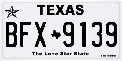 TX license plate BFX9139
