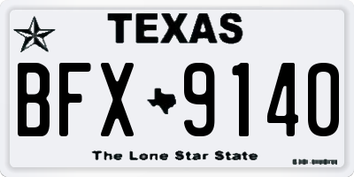 TX license plate BFX9140