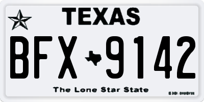 TX license plate BFX9142